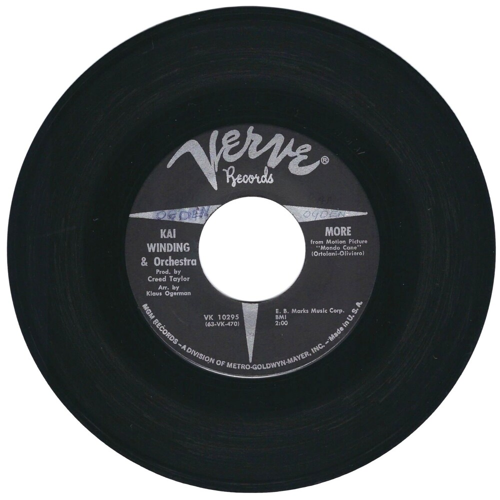 Kai Winding & Orchestra 45 RPM - More / Comin' Home Baby - Verve VG Jazz